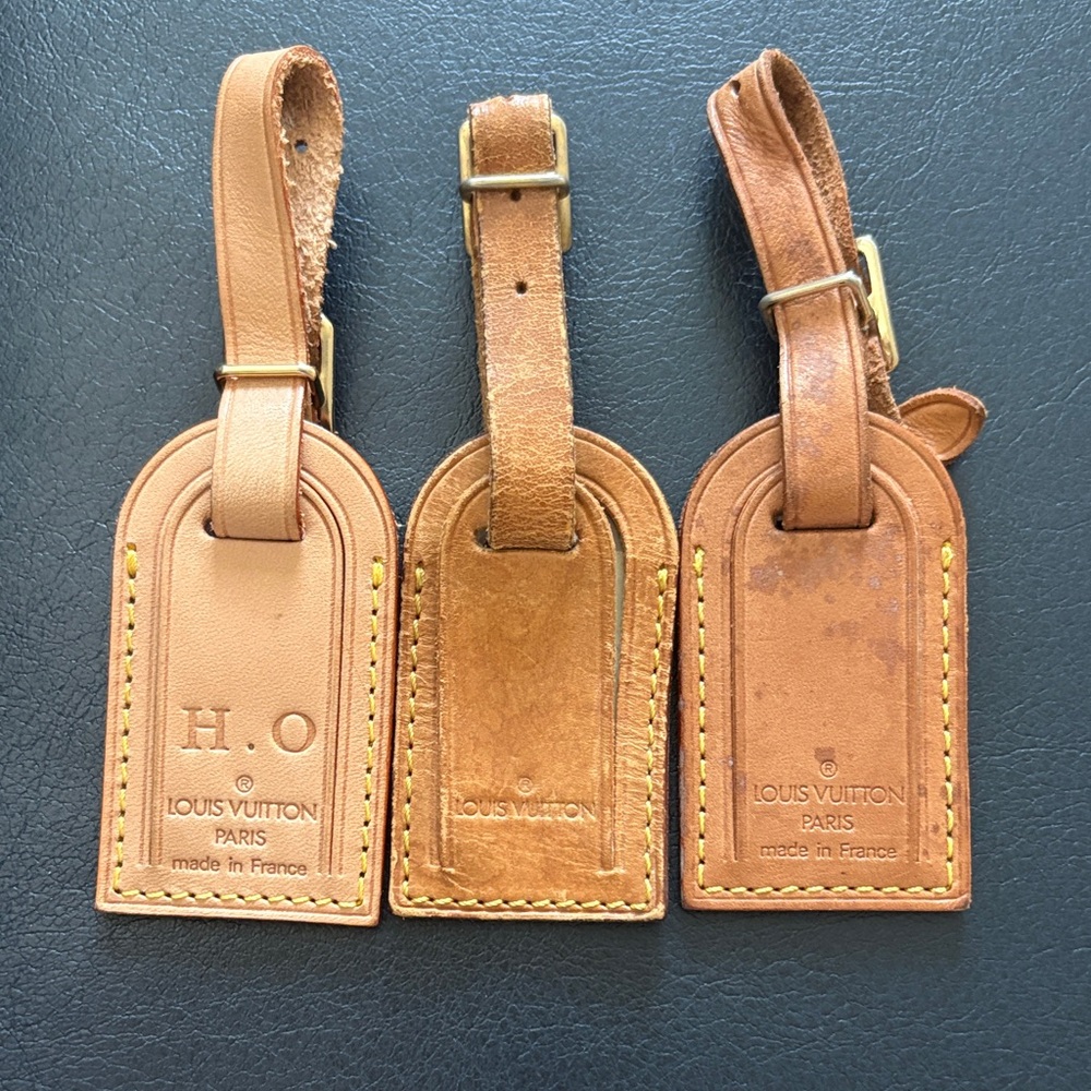 Louis Vuitton Tan Leather Luggage Tags